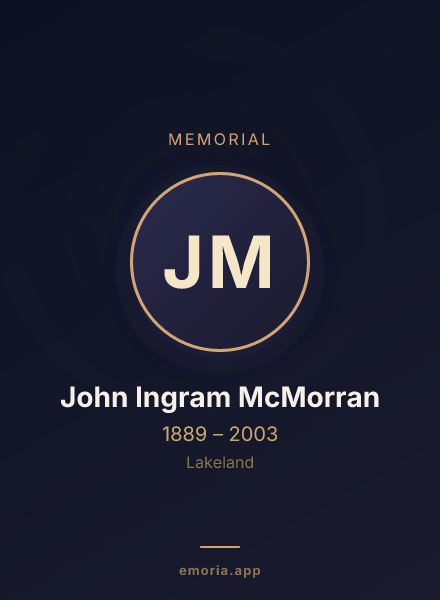 Memorial portrait of John Ingram McMorran