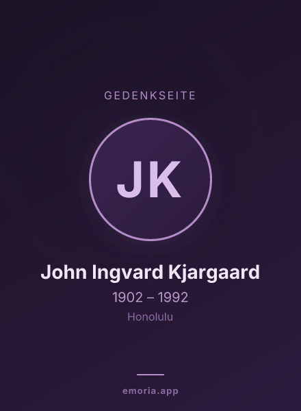 Gedenkportrait von John Ingvard Kjargaard