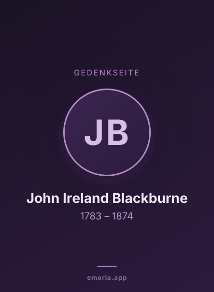 Gedenkportrait von John Ireland Blackburne