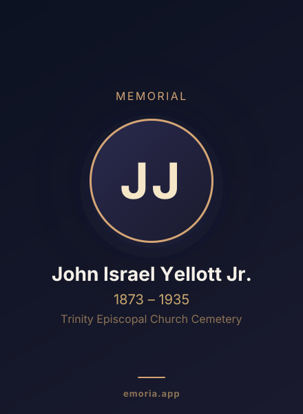 Memorial portrait of John Israel Yellott Jr.