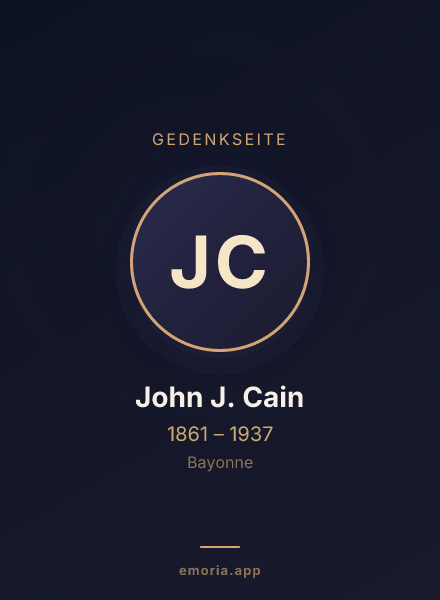 Gedenkportrait von John J. Cain
