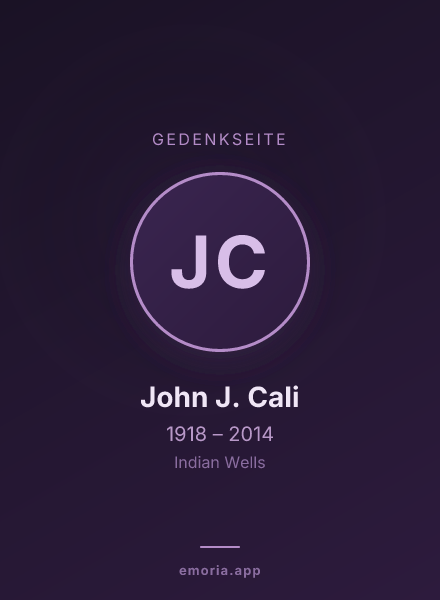 Gedenkportrait von John J. Cali