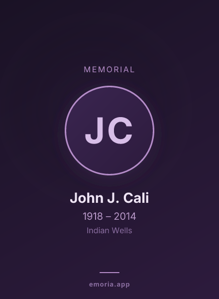 Memorial portrait of John J. Cali