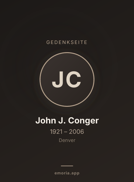 Gedenkportrait von John J. Conger