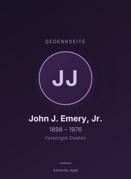 Gedenkportrait von John J. Emery, Jr.