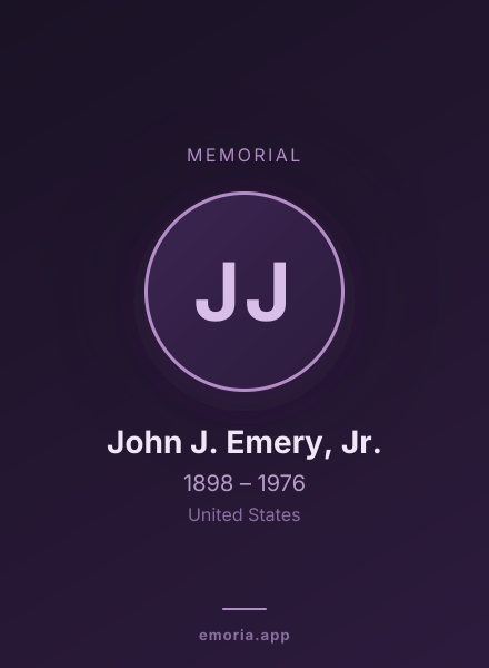 Memorial portrait of John J. Emery, Jr.