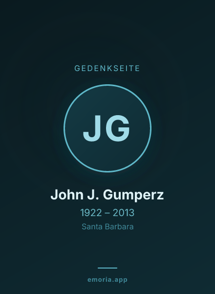 Gedenkportrait von John J. Gumperz
