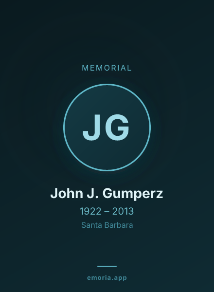 Memorial portrait of John J. Gumperz