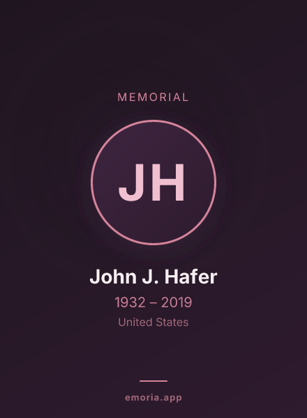 Memorial portrait of John J. Hafer