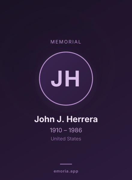 Memorial portrait of John J. Herrera