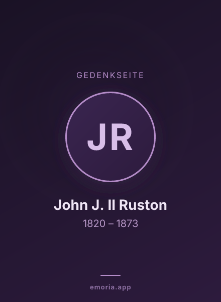 Gedenkportrait von John J. II Ruston