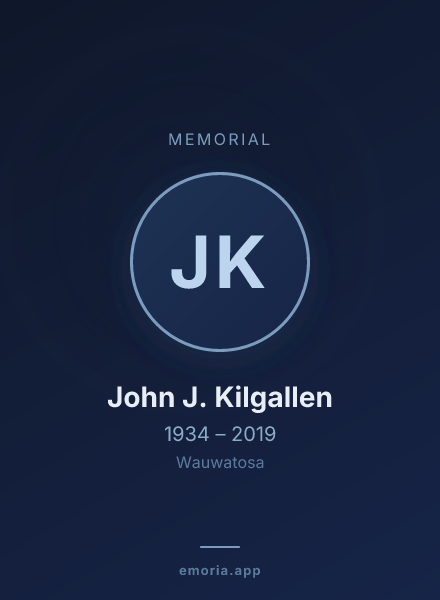 Memorial portrait of John J. Kilgallen