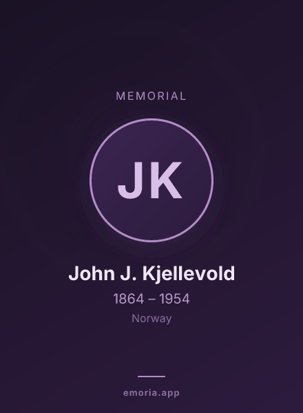 Memorial portrait of John J. Kjellevold
