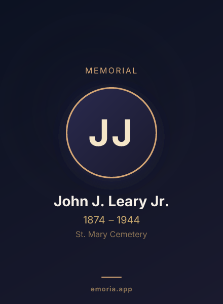 Memorial portrait of John J. Leary Jr.