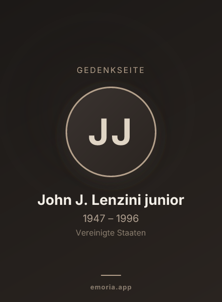 Gedenkportrait von John J. Lenzini junior