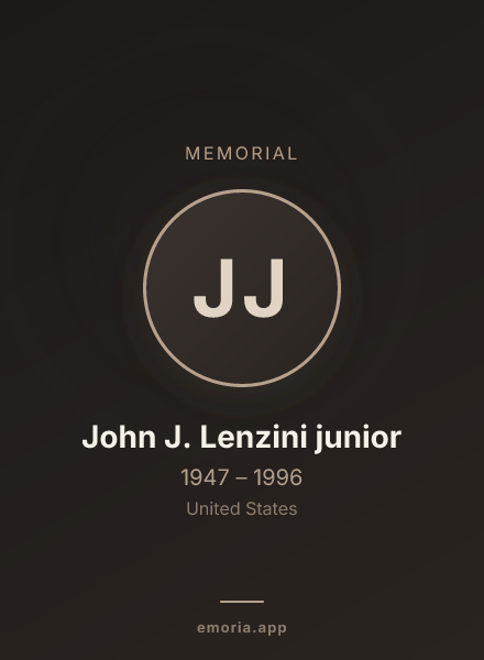 Memorial portrait of John J. Lenzini junior