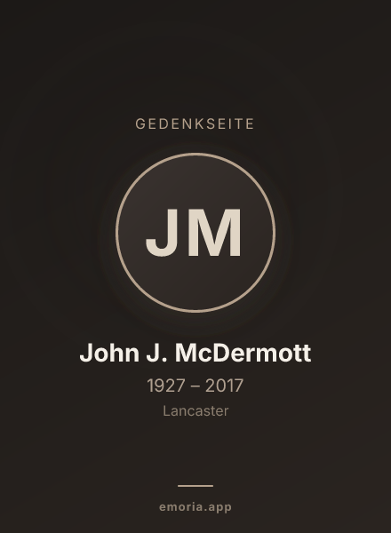 Gedenkportrait von John J. McDermott
