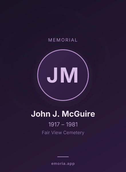 Memorial portrait of John J. McGuire