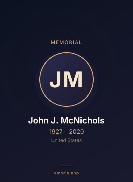 Memorial portrait of John J. McNichols