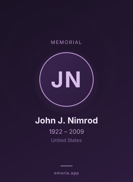 Memorial portrait of John J. Nimrod