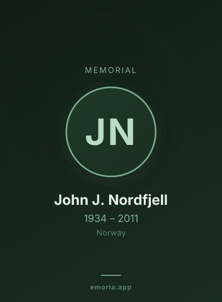 Memorial portrait of John J. Nordfjell