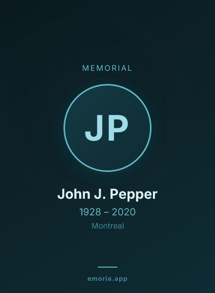 Memorial portrait of John J. Pepper