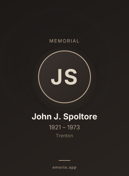 Memorial portrait of John J. Spoltore