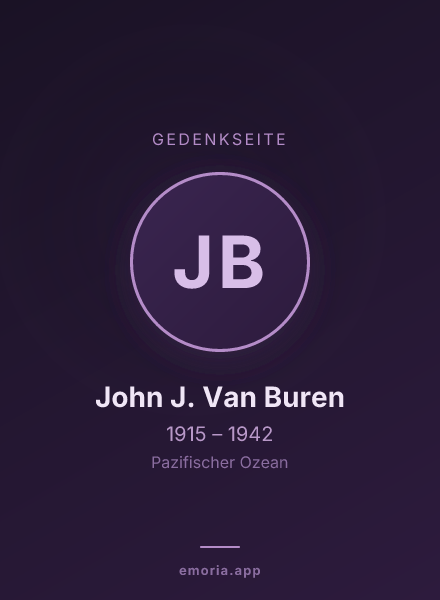 Gedenkportrait von John J. Van Buren