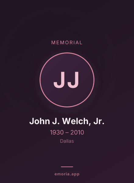 Memorial portrait of John J. Welch, Jr.