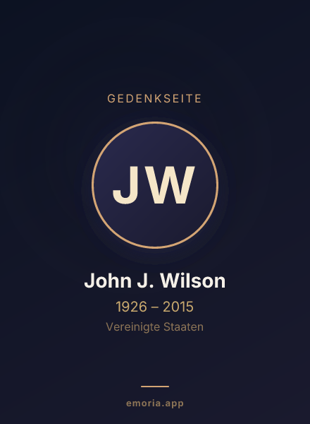Gedenkportrait von John J. Wilson
