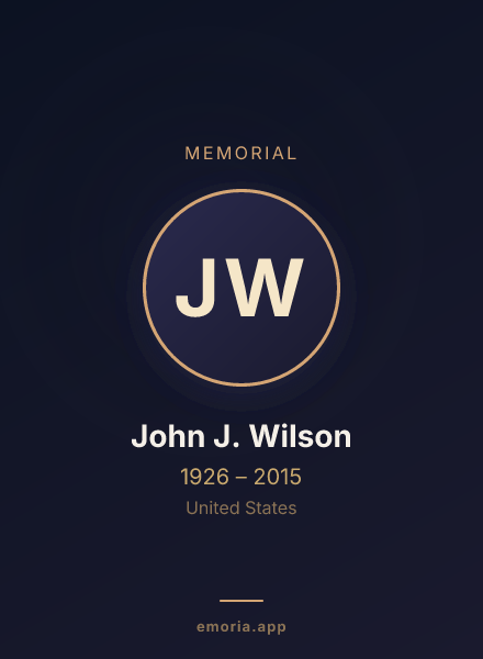 Memorial portrait of John J. Wilson