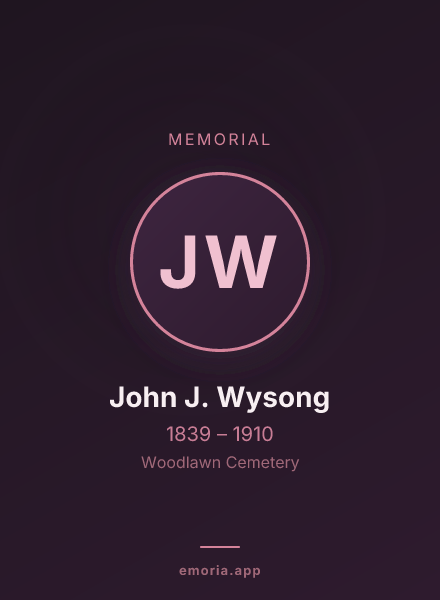Memorial portrait of John J. Wysong