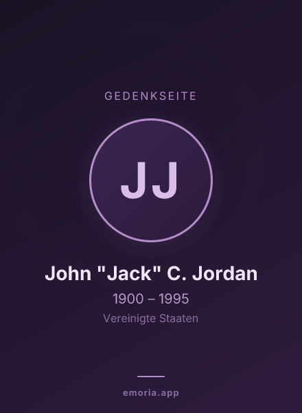 Gedenkportrait von John "Jack" C. Jordan