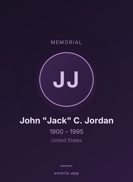 Memorial portrait of John "Jack" C. Jordan