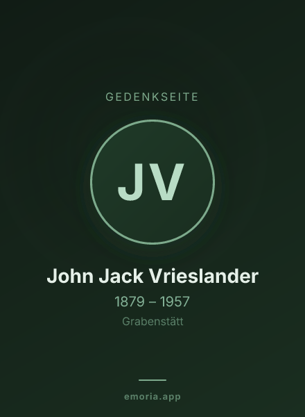 Gedenkportrait von John Jack Vrieslander