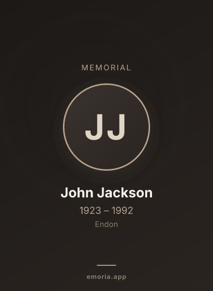 Memorial portrait of John Jackson