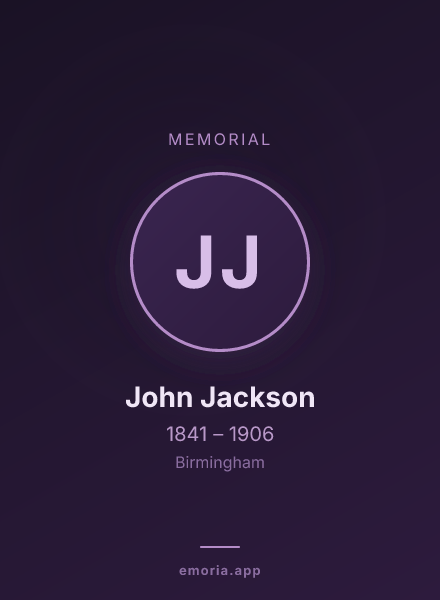 Memorial portrait of John Jackson