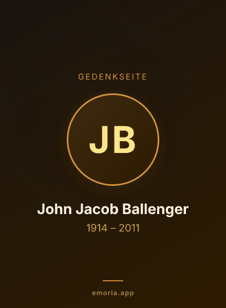 Gedenkportrait von John Jacob Ballenger