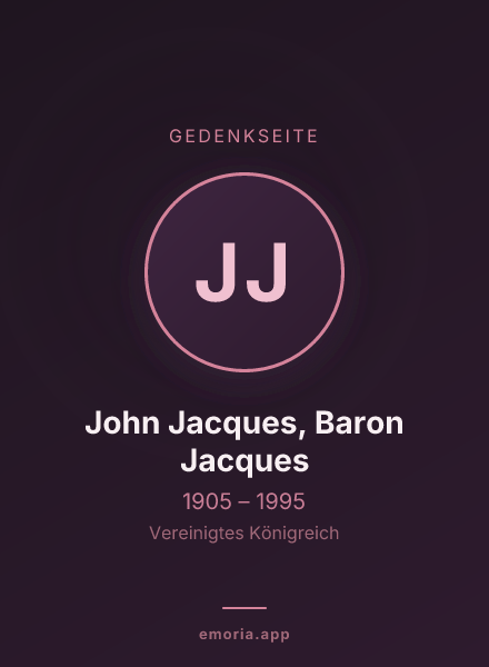 Gedenkportrait von John Jacques, Baron Jacques