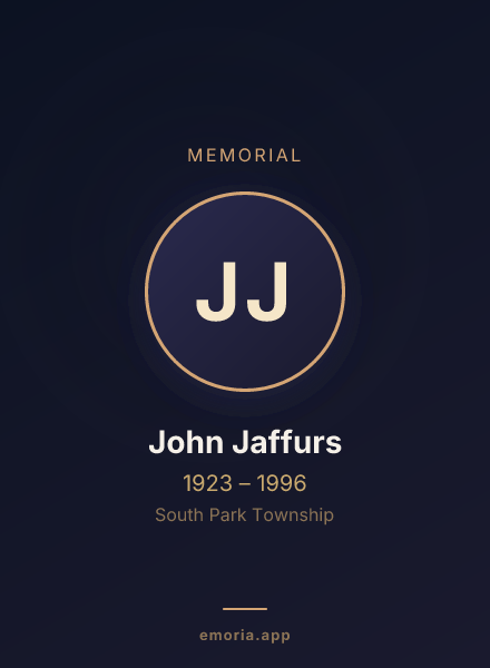 Memorial portrait of John Jaffurs