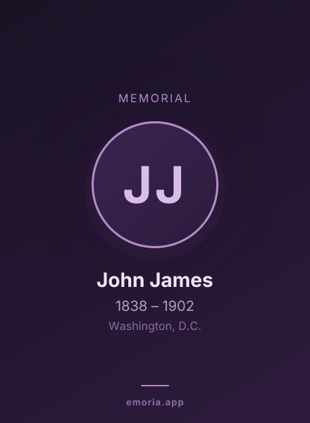 Memorial portrait of John James