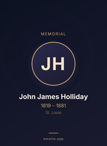 Memorial portrait of John James Holliday