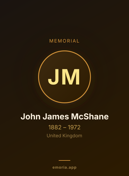 Memorial portrait of John James McShane