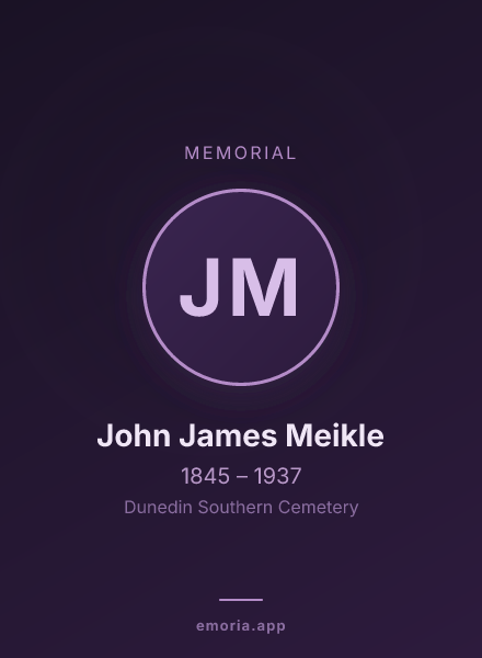 Memorial portrait of John James Meikle