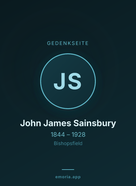 Gedenkportrait von John James Sainsbury