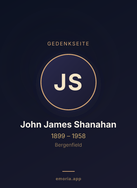 Gedenkportrait von John James Shanahan