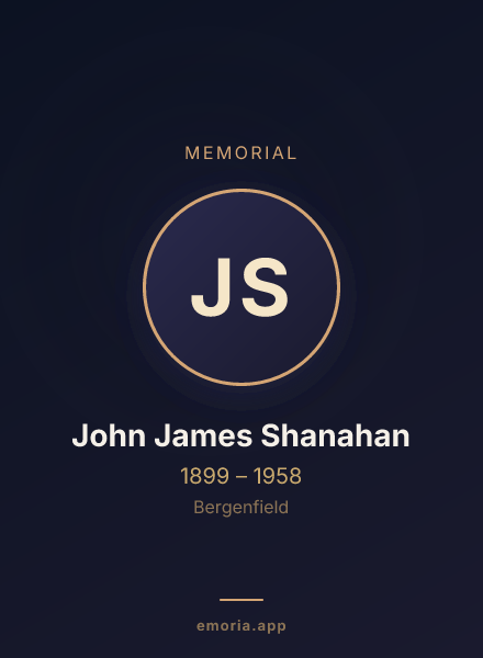 Memorial portrait of John James Shanahan