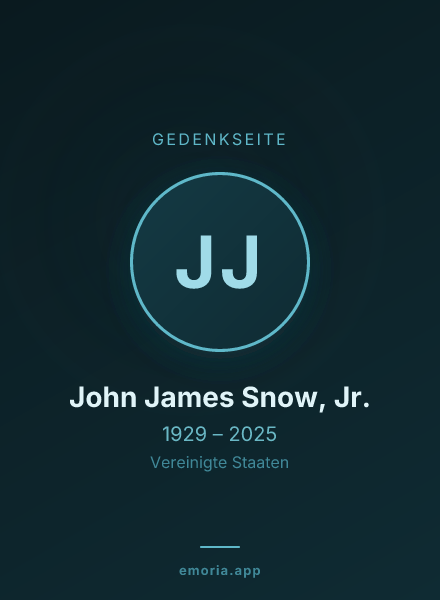 Gedenkportrait von John James Snow, Jr.