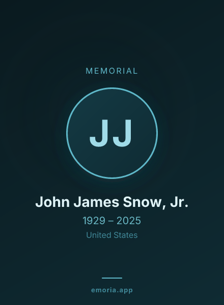 Memorial portrait of John James Snow, Jr.