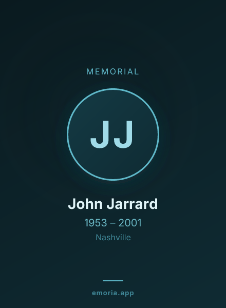 Memorial portrait of John Jarrard